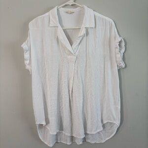 Jane and Delancey Oversized White Short Sleeve Blouse - Small